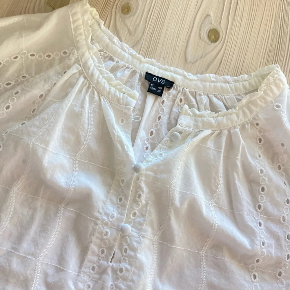 OVS Eyelet Cotton Blouse size 4 - Picture 6 of 6